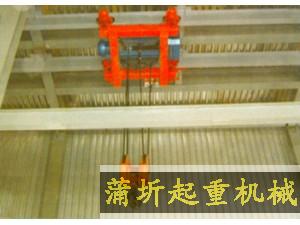 當起重載荷大，而廠房結(jié)構(gòu)及空間有限，單雙梁起重機不能滿足起吊要求時，采用雙軌架空小車起重機。